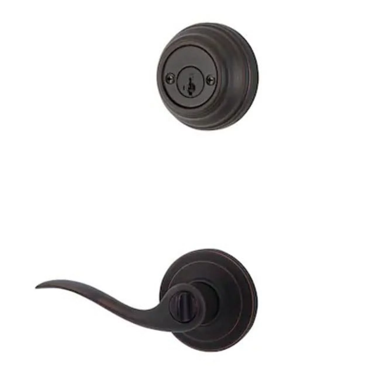 Kwikset 979TNLLH-11PS Left Hand Tustin Lever Interior Double Cylinder Montara Handleset Trim SmartKey Venetian Bronze Finish