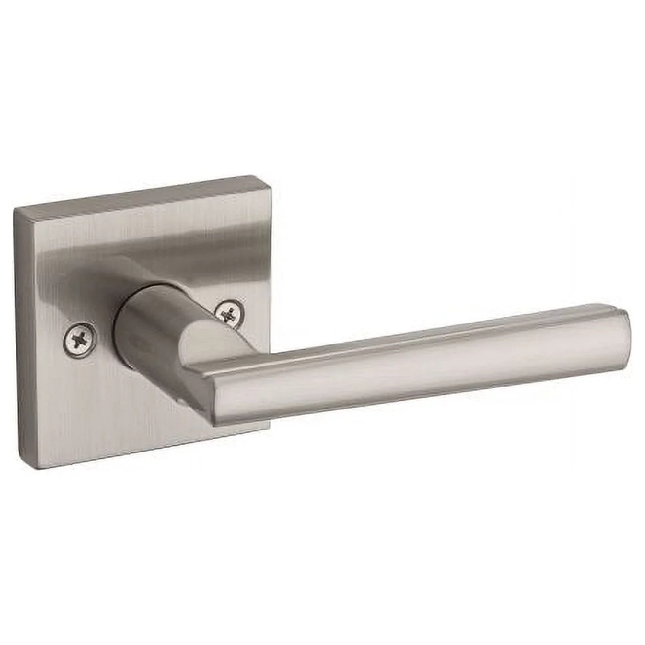 Kwikset Montreal Lever with Square Rose Half Dummy in Satin Nickel