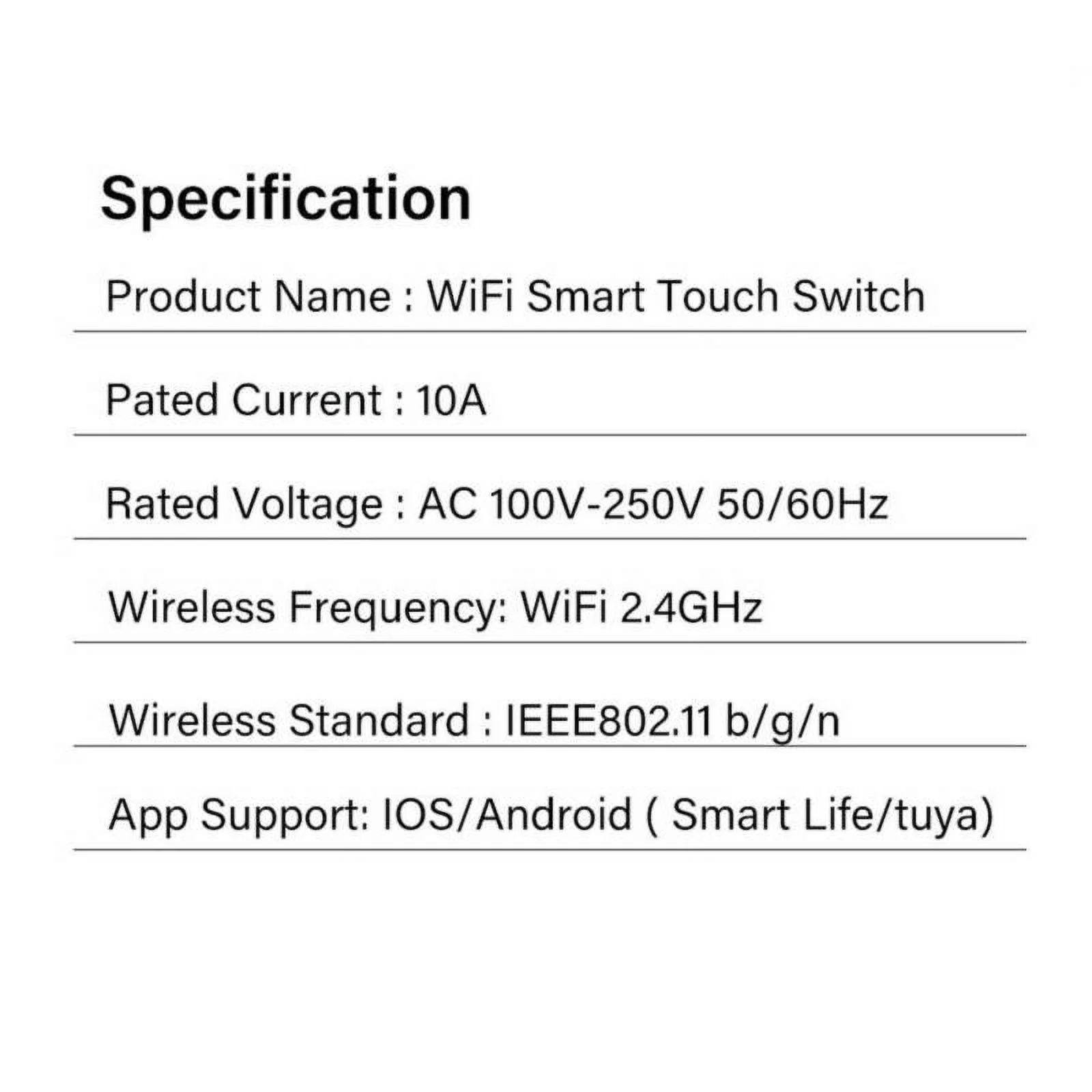 1/2/3/4 Gang Tuya WiFi Touch Smart Light Switch NO Neutral Wire Required UK Hot