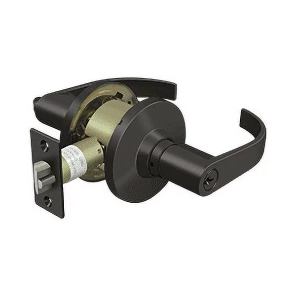 Deltana CL400EL-10B Clarendon Commercial Grade-2 Door Lever With T-Strike Curved/Entry Oil Rubbed Bronze