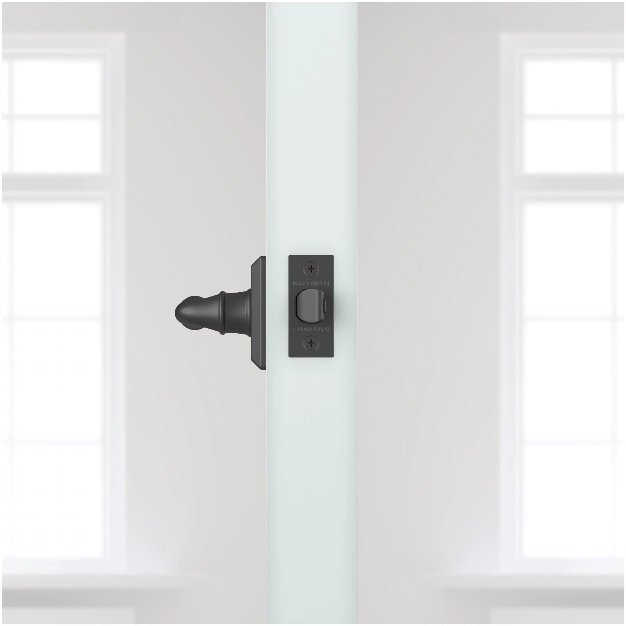 Baldwin Reserve HDFEDRTSR190 Half Dummy Right Hand Federal Lever and Traditional Square Rose Satin Black Finish