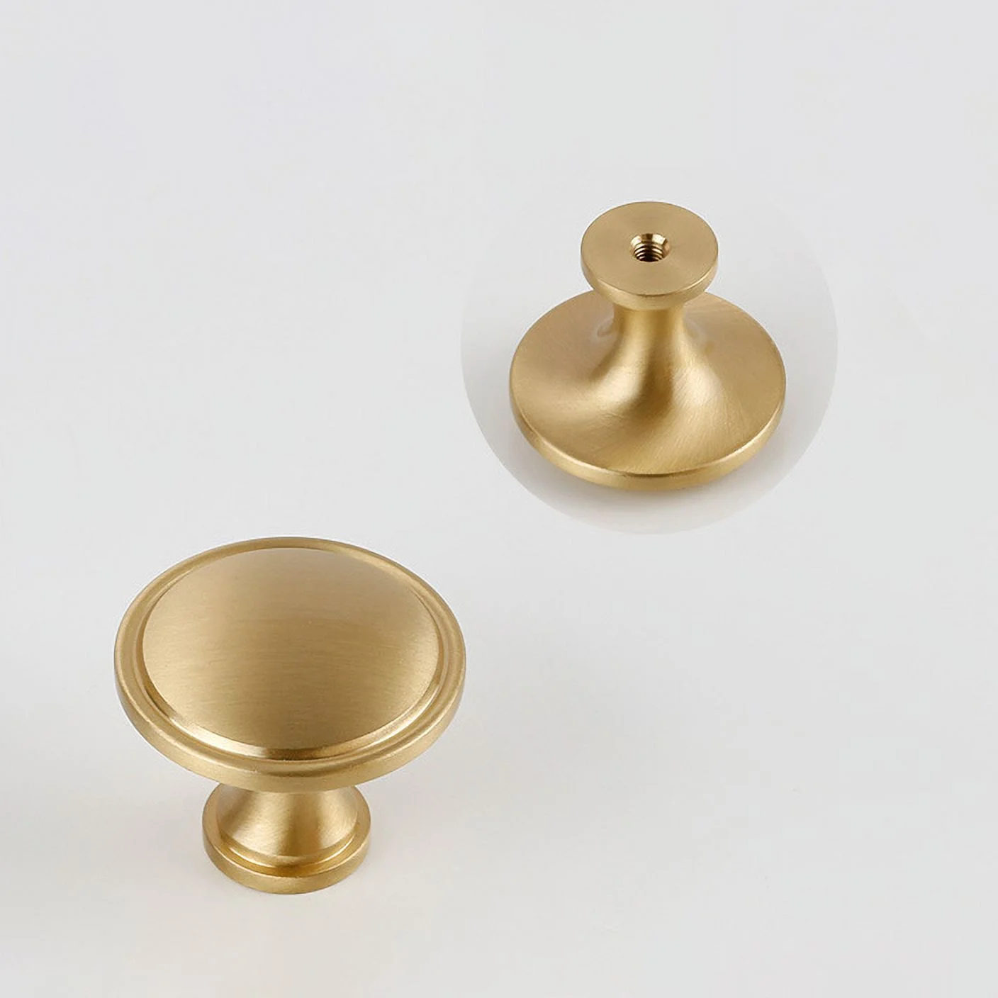 10PCS Single Hole Brass Cabinet Knob for Kitchen Cupboard Doors Closet Hardware