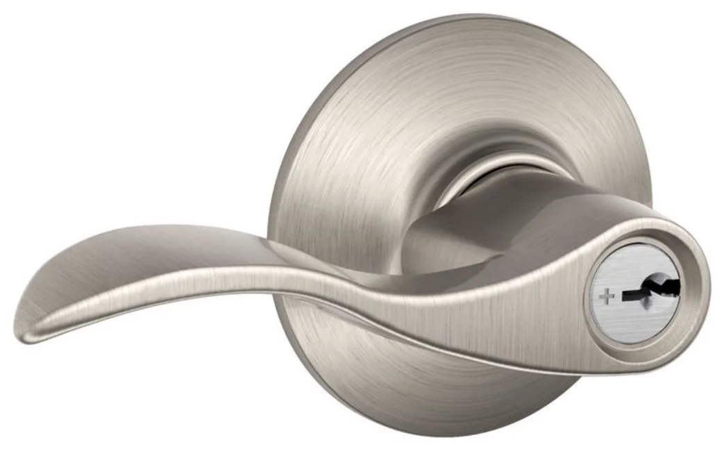 Schlage F80-Acc-Lh Accent Left Handed Single Cylinder Keyed Entry Storeroom Door Lever Set