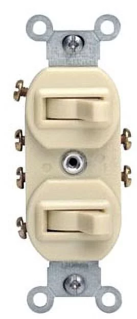 Leviton 5243 15 Amp Duplex Combination Switch, Brown