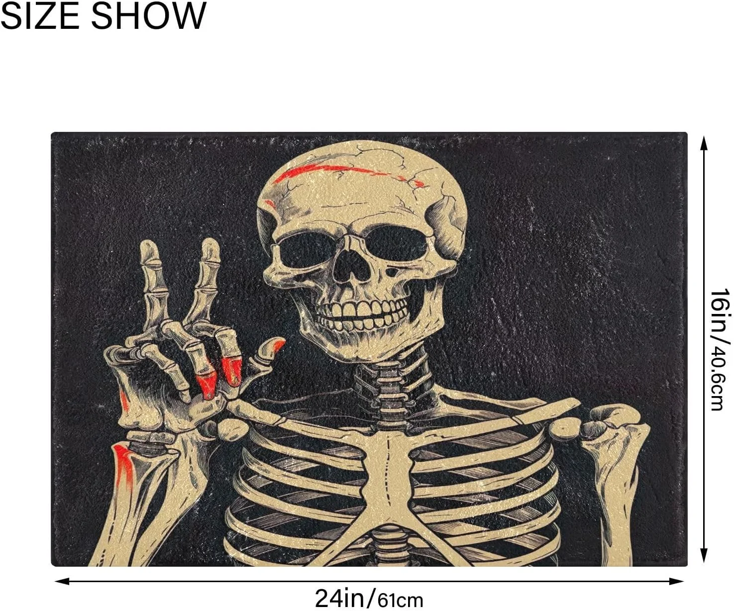 GZHJMY Bathroom Rug Funny Skeleton Soft and Absorbent Bathroom Carpet Non-Slip Machine Washable Plush Bath Floor Rug Door Mat for Bathtubs, Toilet,Kitchen, 16x24 in Carpet Runner