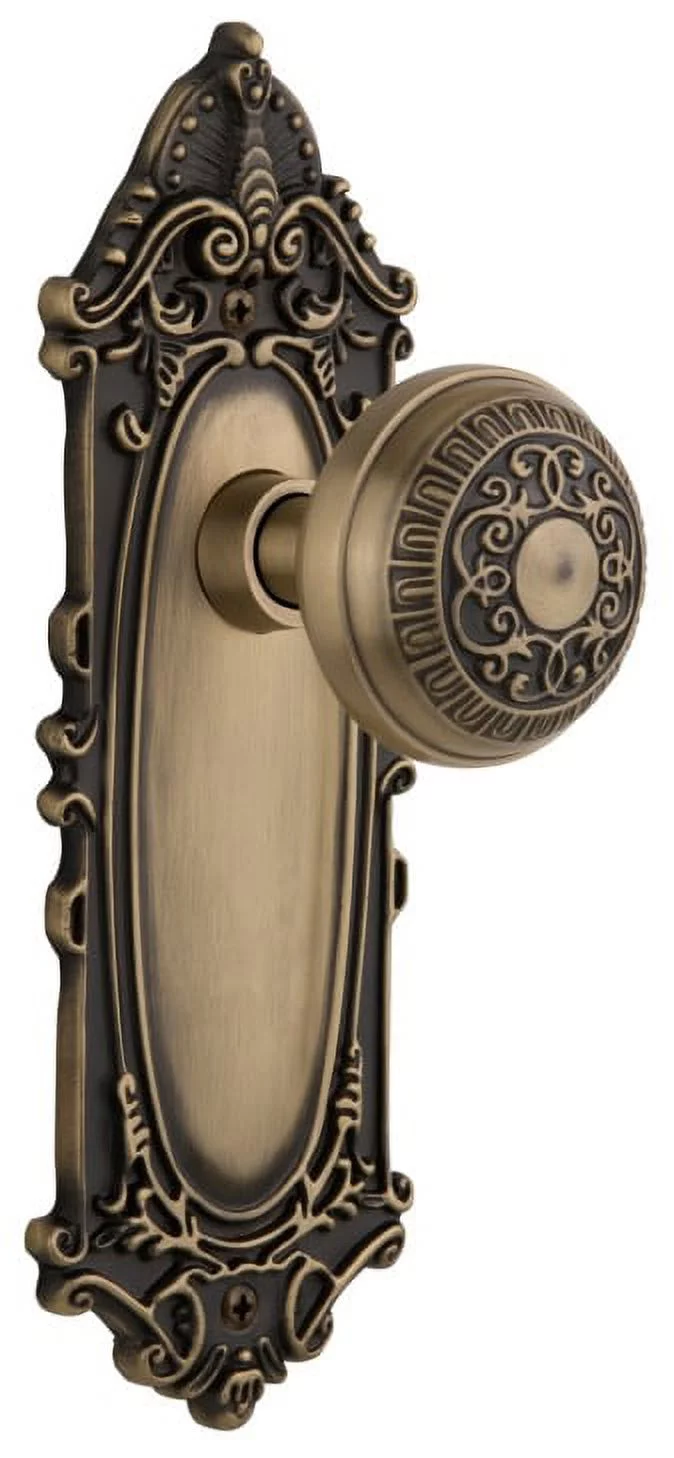 Nostalgic Warehouse Vicead_Psg_234_Nk Egg And Dart Solid Brass Passage Door Knob Set -