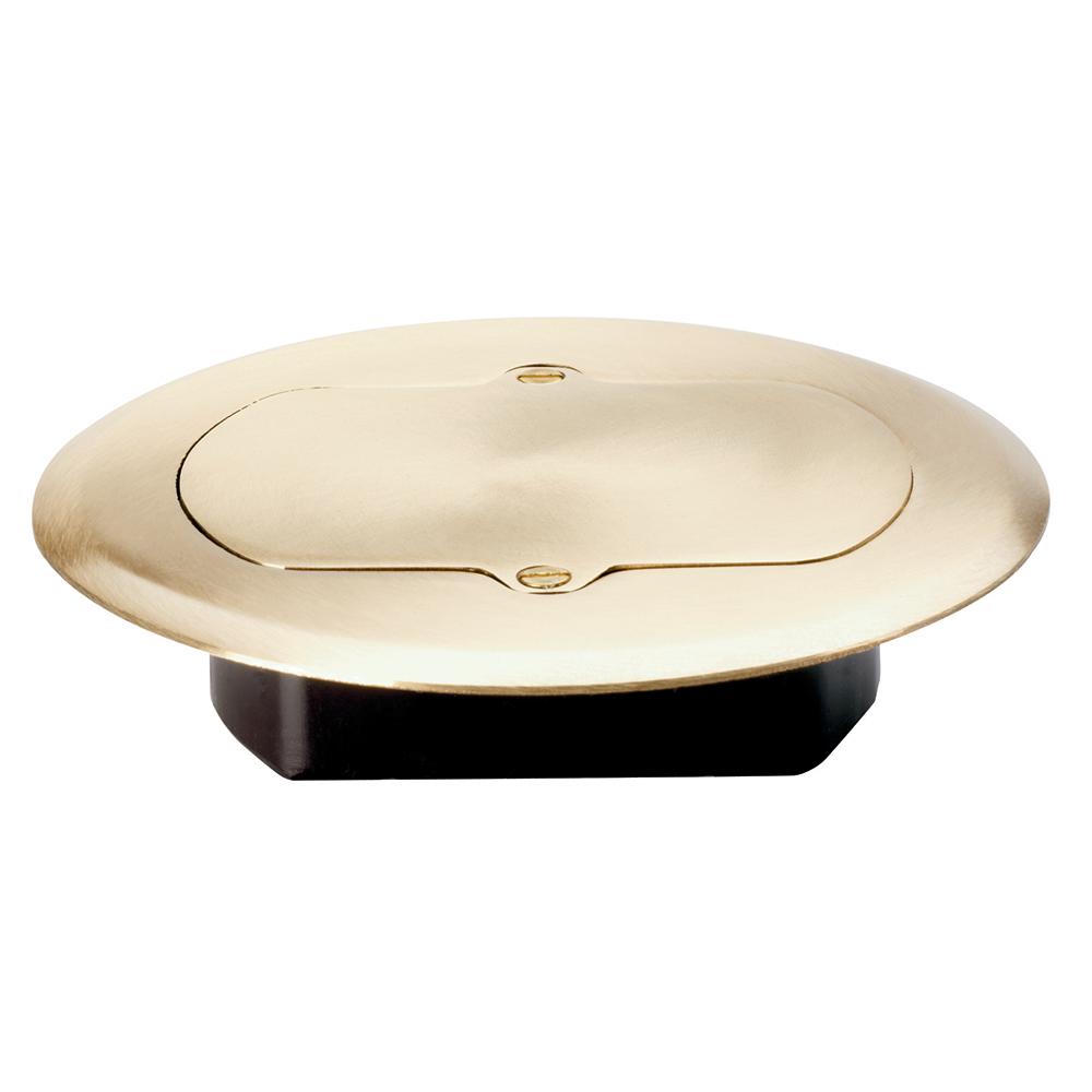 Legrand Pass & Seymour Slater 1 Gang Round Low Profile Floor Box Cover, Brass