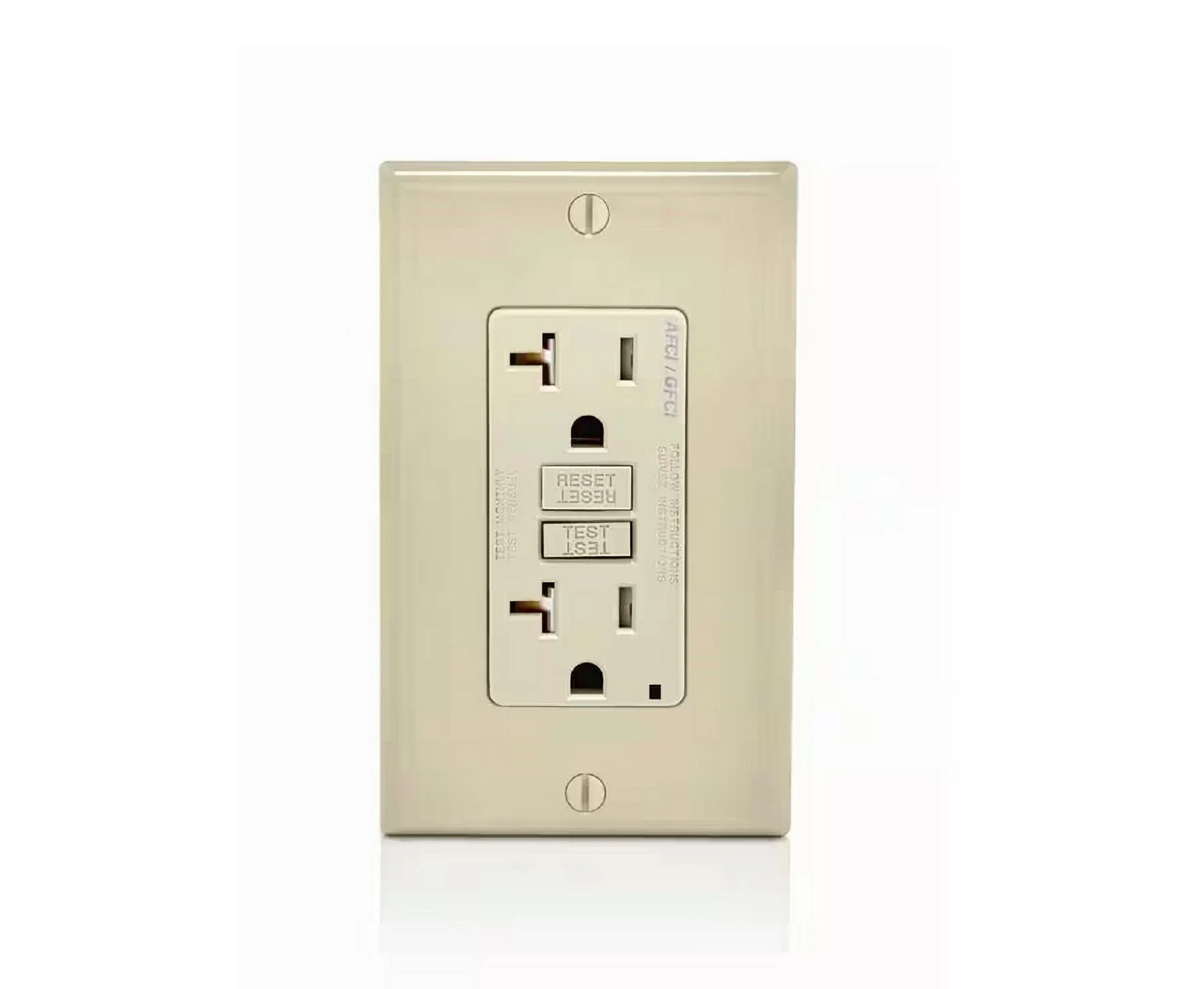 Leviton 3809456 20A, 125V 5-20R Decora AFCI & GFCI Dual Function Outlet, Light Almond