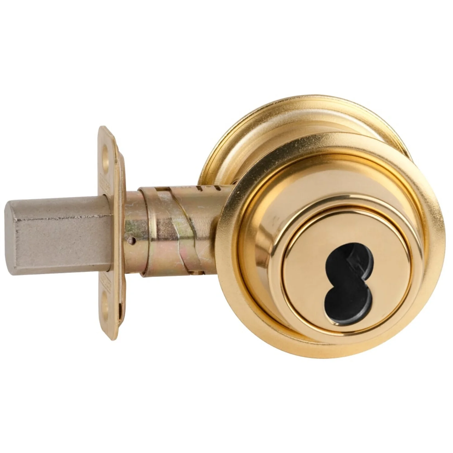Schlage B562J 605 Grade 2 Double Cylinder Deadbolt Schlage FSIC Less Core Adjustable 2-3/8 and 2-3/4 Backset Bright Brass Finish