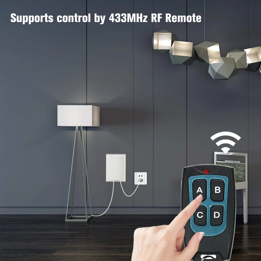 Docooler DC  4CH Channel 433Mhz Wireless RF Switch Long  Wireless Remote Control Switch DC12V RF Relay Receiver Module  Toggle Switch 1527 Chip Smart Home Automation (2  & 1 Receiver)