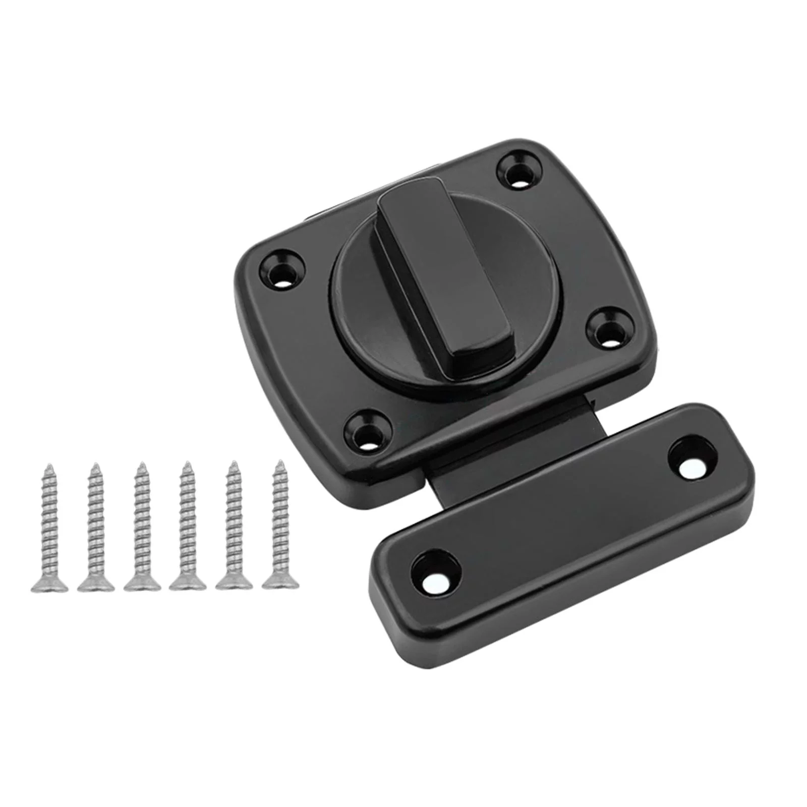 Rotate Bolt Latch Gate latches,Safety Door Lock Home Shed Door Lock latches with Screws for Sliding Door, Backyard Patio Door , Black