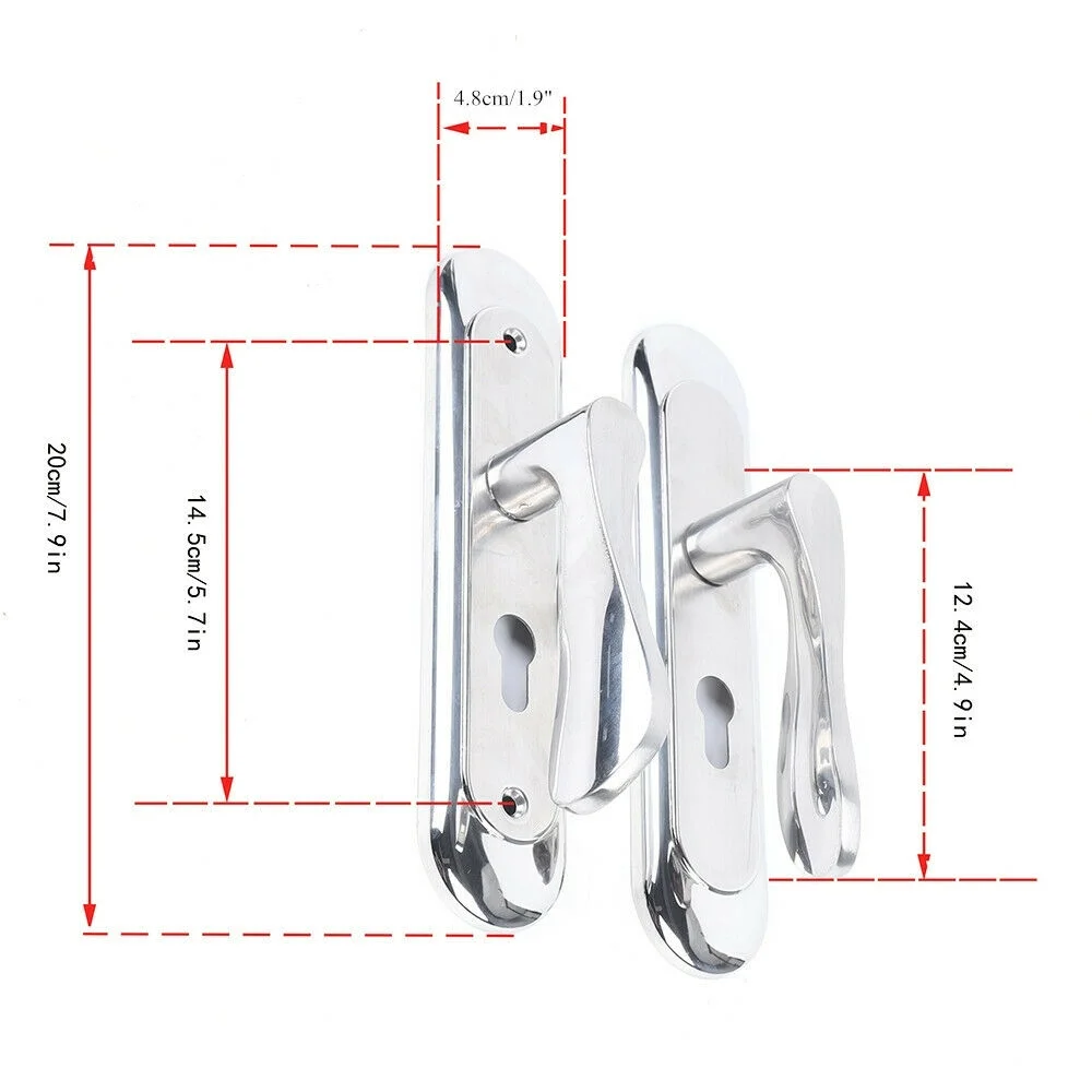 Fichiouy Door Lock Lever Door Handles Entry Passage Privacy Mortise Lock Stainless Steel