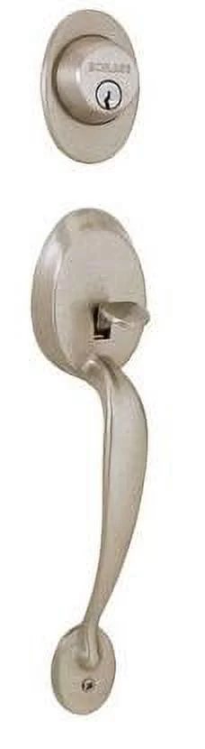 Schlage F62-Ply-Geo Plymouth Double Cylinder Handleset - Nickel