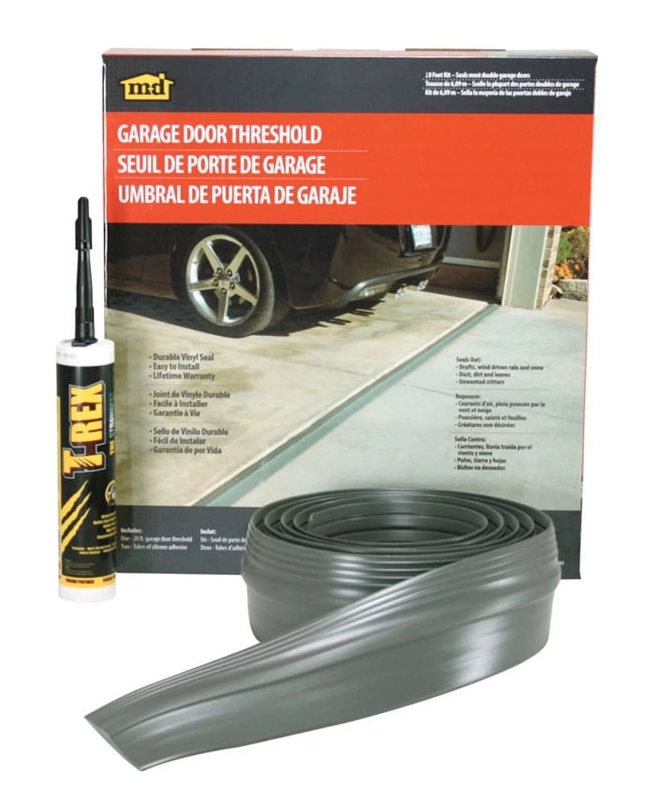 M-D Building Products 50100 Vinyl Threshold Kit for Garage Doors 10 ft. L x 1/8 in.