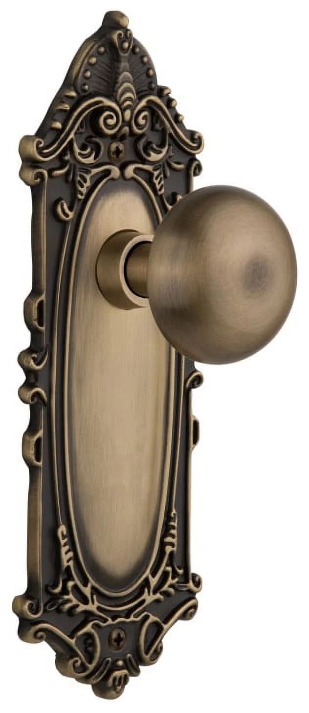 Nostalgic Warehouse Vicnyk_Psg_238_Nk New York Solid Brass Passage Door Knob Set - Brass