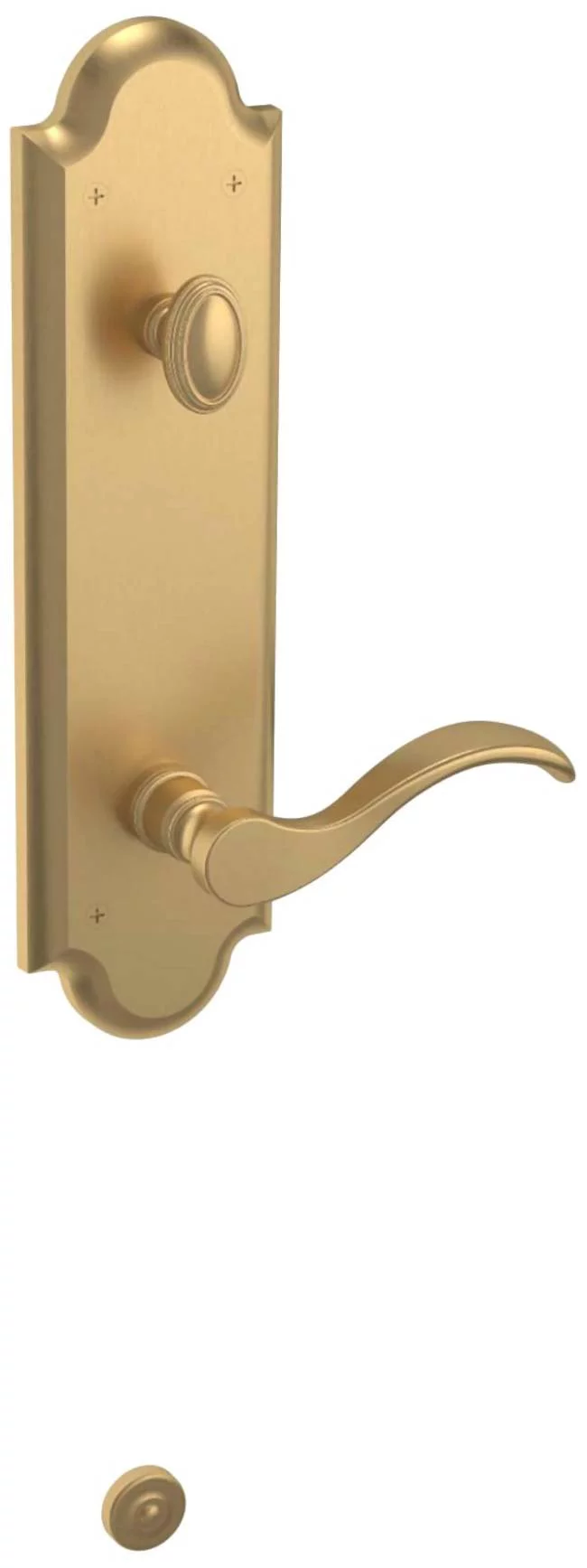 Baldwin Right Handed Manchester Handleset Wave Lever - Lifetime Polished Brass