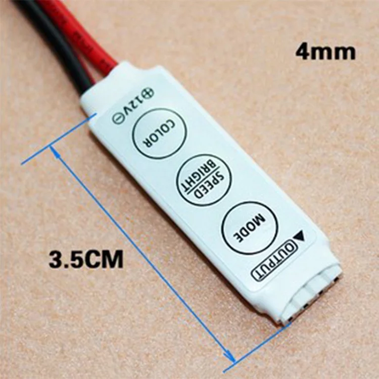 Mini Controller Dimmer Switch For RGB 5050 3528 SMD LED Lights Strip DC 12V