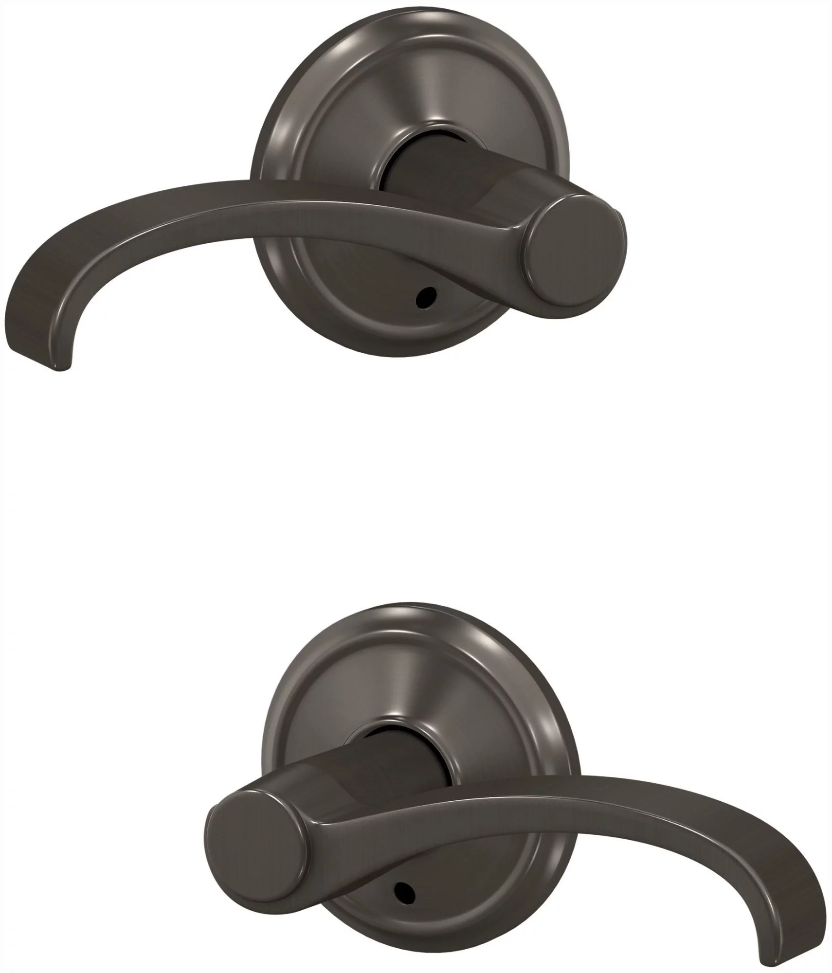 Schlage Fc172-Wit-Ald Custom Whitney Non-Turning Two-Sided Dummy Door Lever Set - Brass