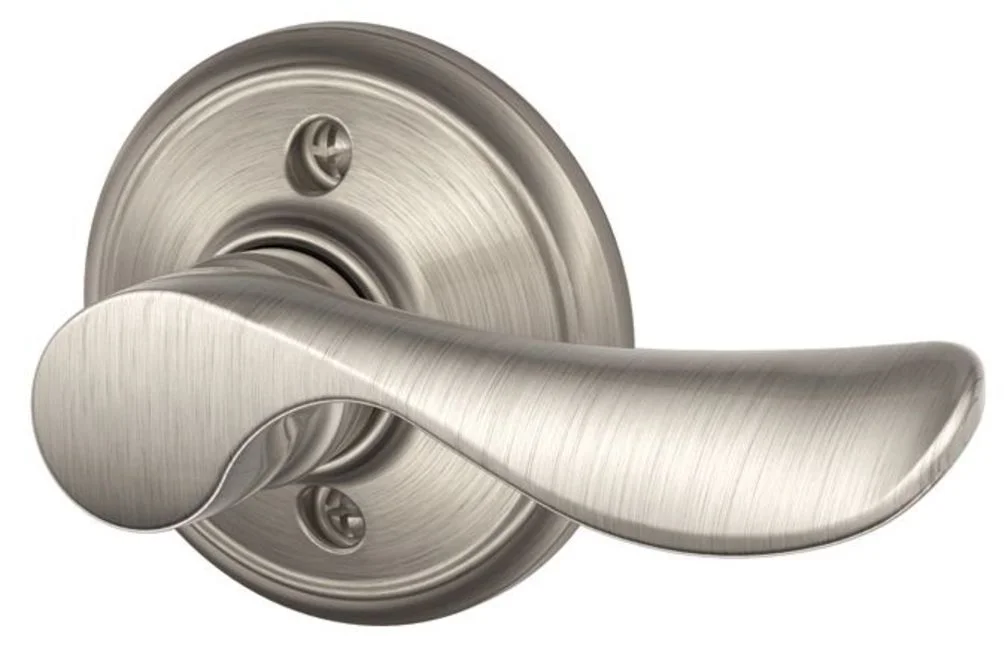 Schlage Champagne Right Handed Lever Non-Turning Lock, Satin Nickel (F170 CHP 619 RH)