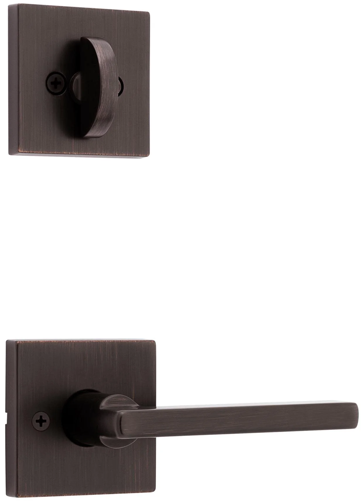 Kwikset 966Hflsqt.Univ Halifax Lever Single Cylinder Interior Pack - Bronze
