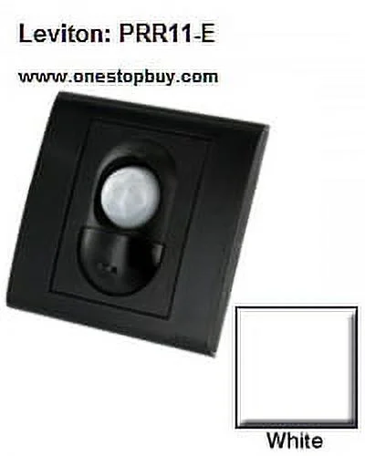 Leviton PRR11-W Occupancy Sensor British 3X3 Style Wall Switch Passive Infrared Auto/Manual-ON/Auto-OFF Single-Pole Multi-Location Neutral Required - White