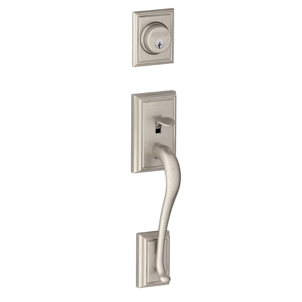 Schlage F58 ADD 619 Addison Exterior Handleset with Deadbolt, Satin Nickel (Exterior Half Only)