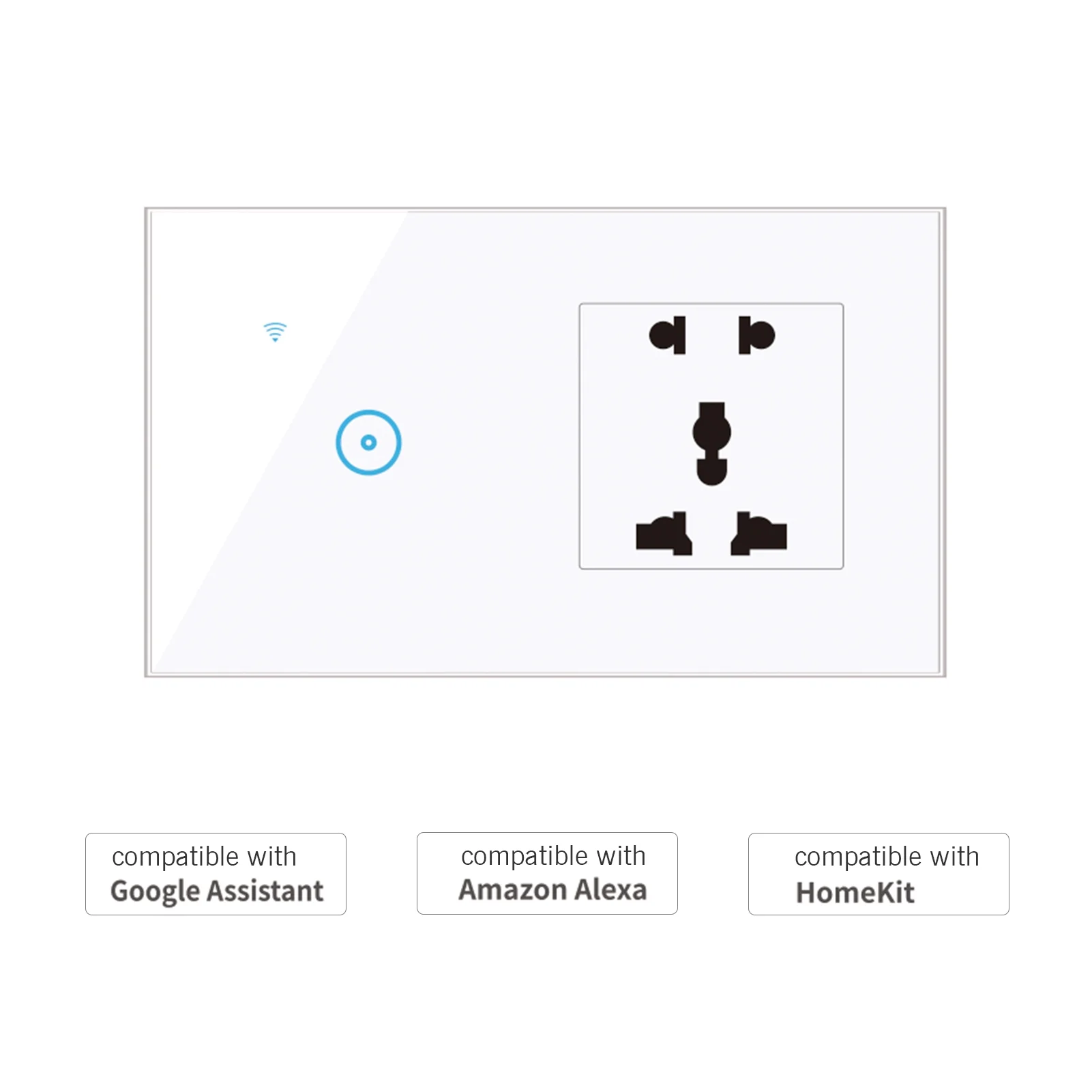 Smart Switch, Switch Compatible Outlet 1 Switch Outlet 1 Switch Remote Voice Wall Outlet 1 Outlet With 1 Voice Compatibility And 95-250v Wi-fi Enabled Pl Universal White 1