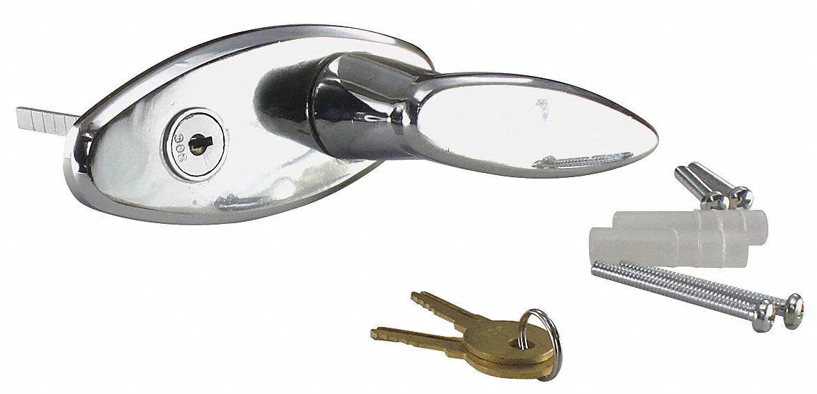 American Garage Door Supply L-Handle With Lock,Blind Mount LHL55