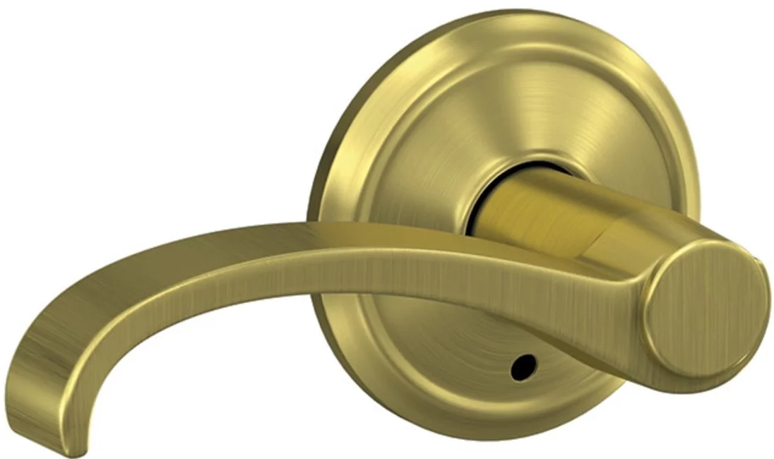 Schlage Fc172-Wit-Ald Custom Whitney Non-Turning Two-Sided Dummy Door Lever Set - Brass
