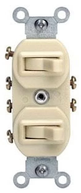 Leviton 5243 15 Amp Duplex Combination Switch, Brown
