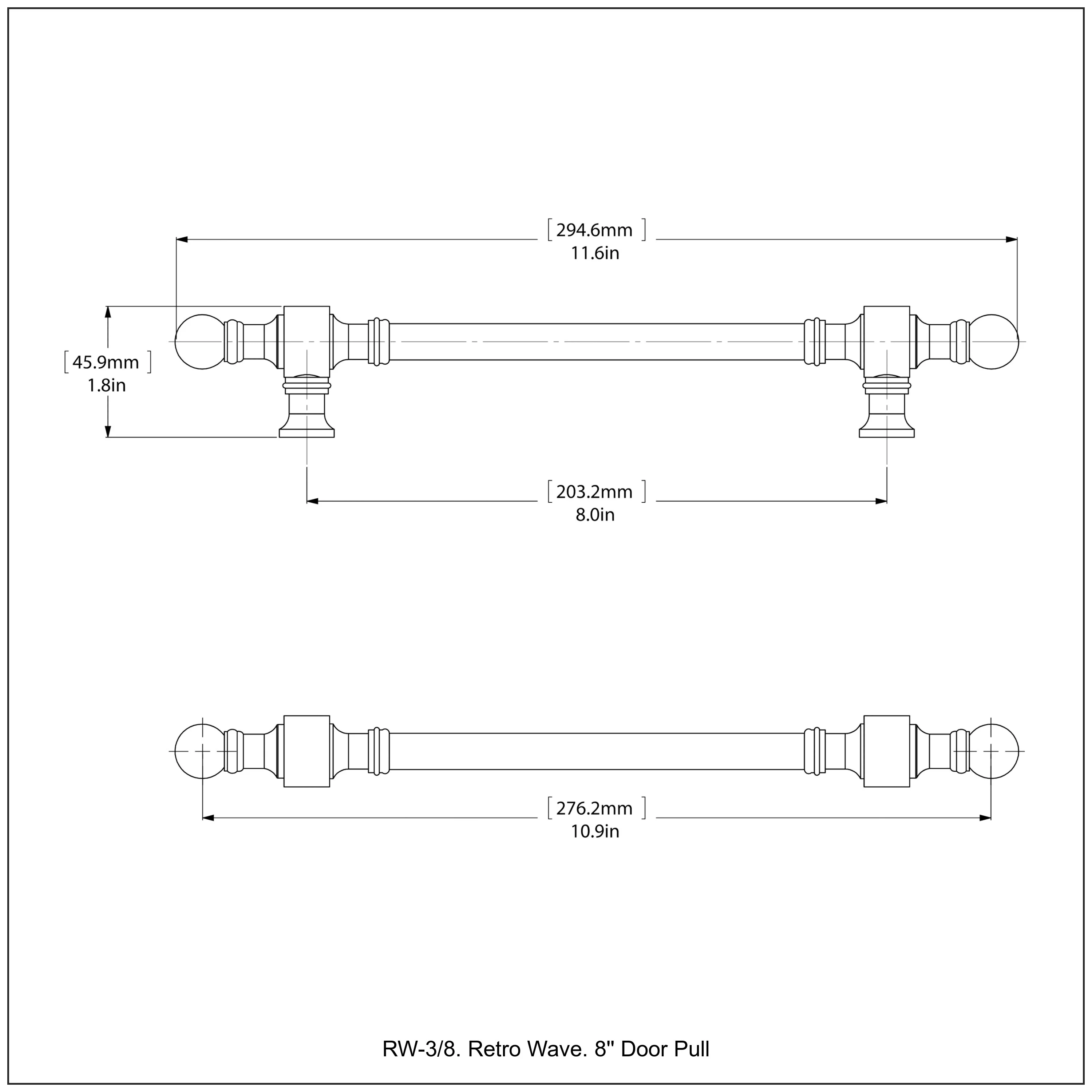 Allied Brass  Retro Wave Collection 8 Inch Door Pull Matte White Brass Finish, Matte