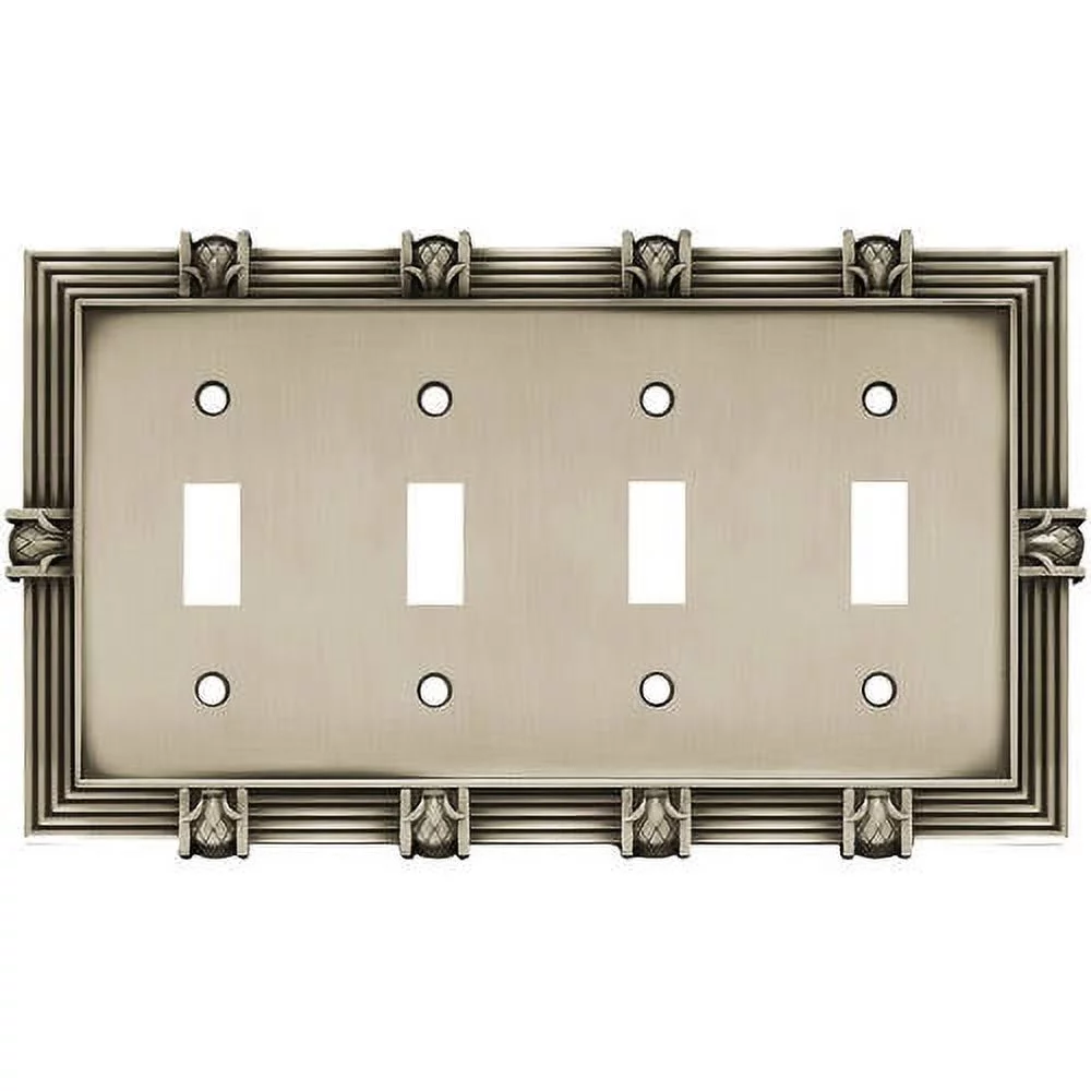 Franklin Brass Pineapple Quad Switch Wall Plate, Available in Multiple Colors