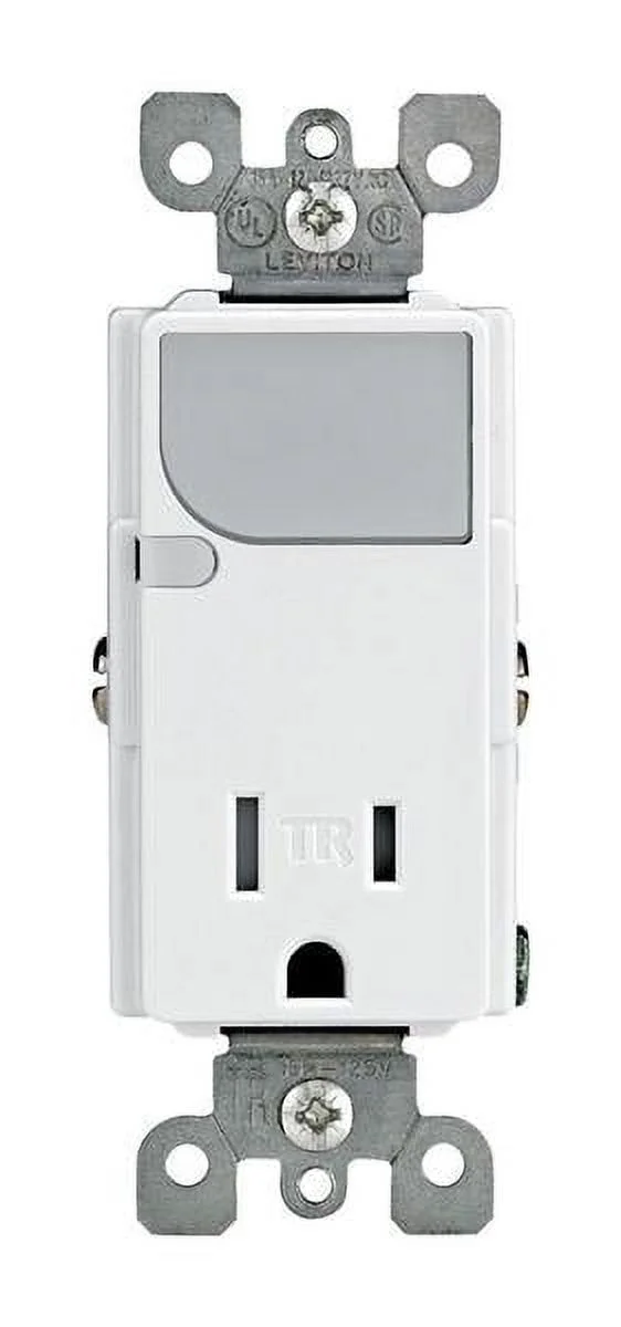 2PC Leviton Decora 15 amps 125 V White Outlet/Guide Light 5-15R 1 pk