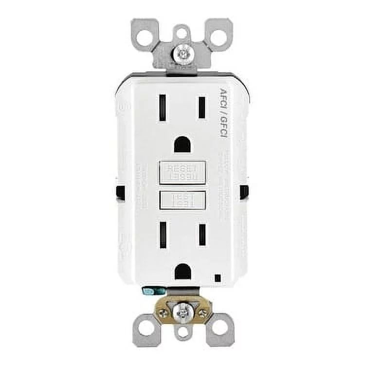 Leviton SmartLockPro Dual Function 15A White Residential Grade AFCI/GFCI Outlet