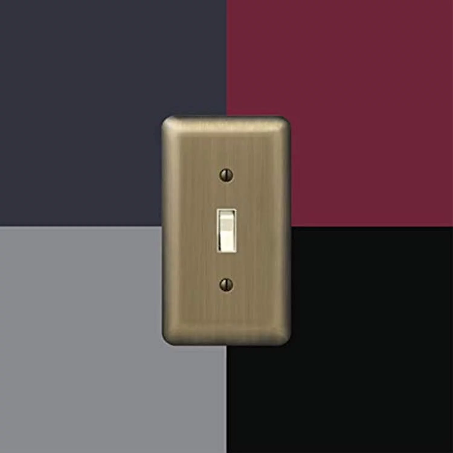 Amerelle 154T Moderne Wallplate 1 Toggle Steel Brushed Brass 1-Pack