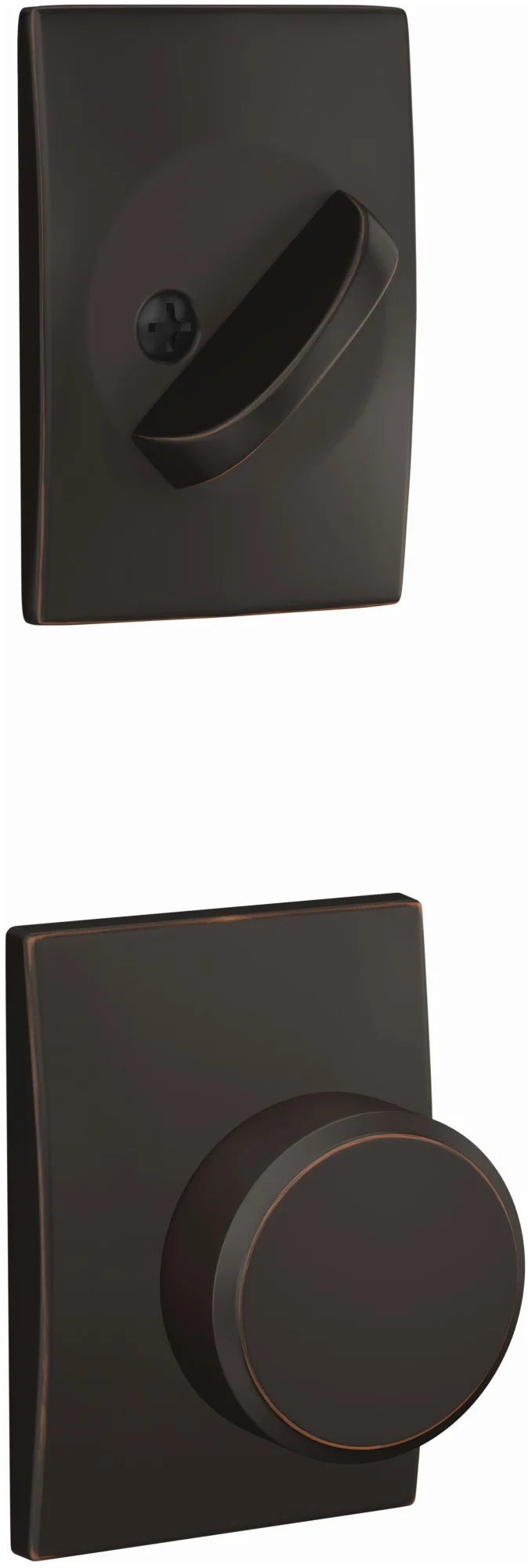 Schlage Fc59-Swa-Cen Custom Single Cylinder Keyed Entry Interior Only Pack - Bronze