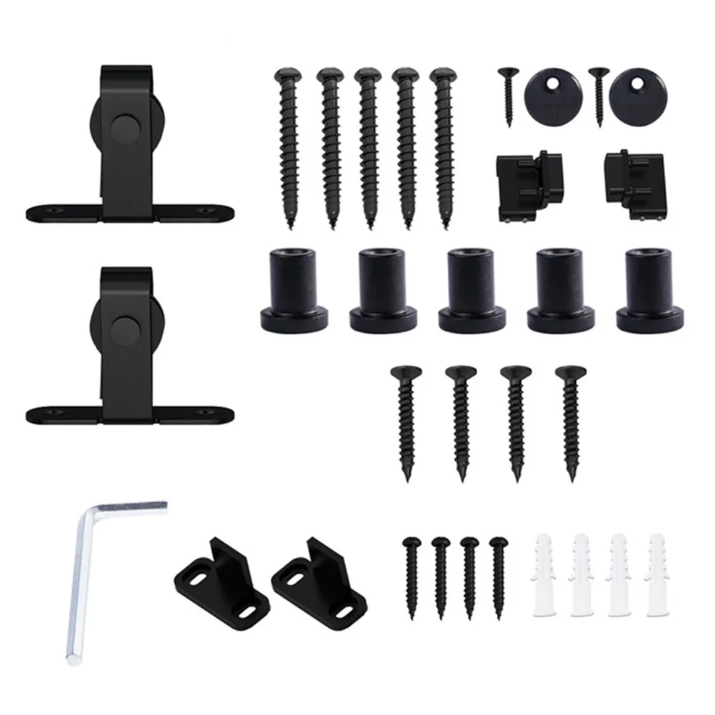 Sliding Barn Door Hardware Kit for Cabinet Doors Rail Set Smooth Silent