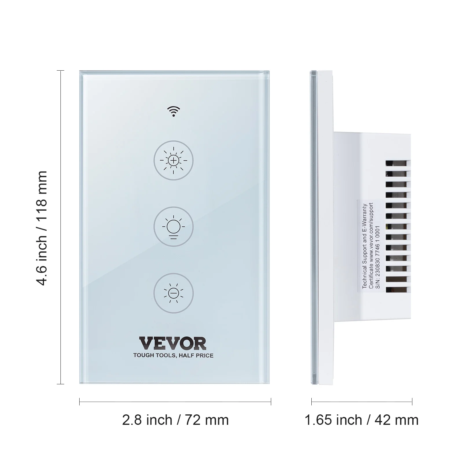 SKYSHALO Smart Light Dimmer Switch Wi-Fi 2.4GHz LED Dimmable Switch Remote Control