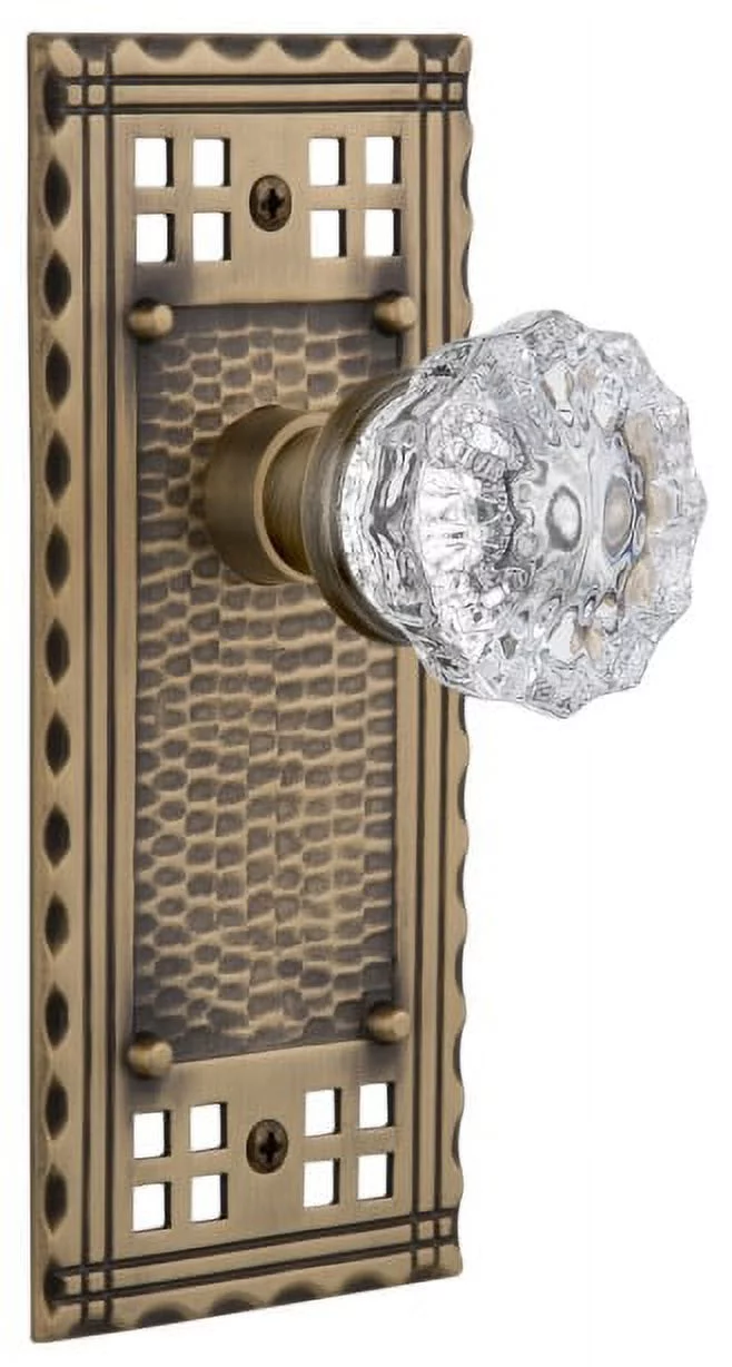 Nostalgic Warehouse Cracry_Psg_234_Nk Vintage Crystal Passage Door Knob Set - Brass