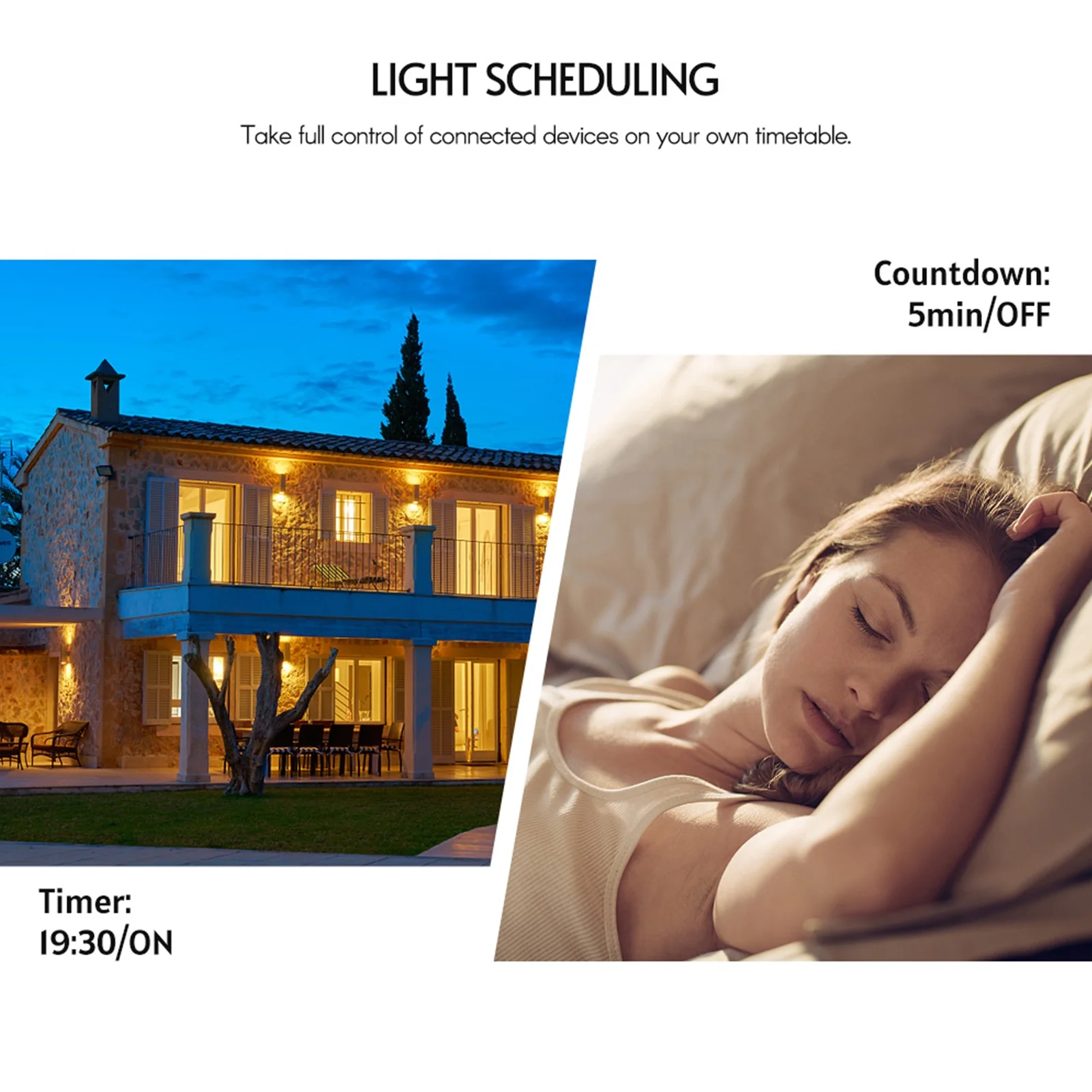 Lixada Wi-Fi Enabled Smart Wall Outlet 2 Gang Light Switch 95-250V with Remote Voice Control Standard