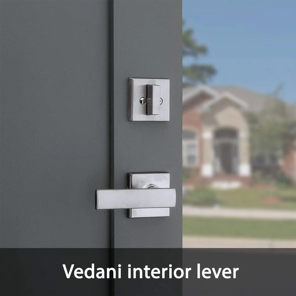 Kwikset Tavaris Single Cylinder Handleset w/Vedani Lever featuring SmartKey? in Satin Chrome