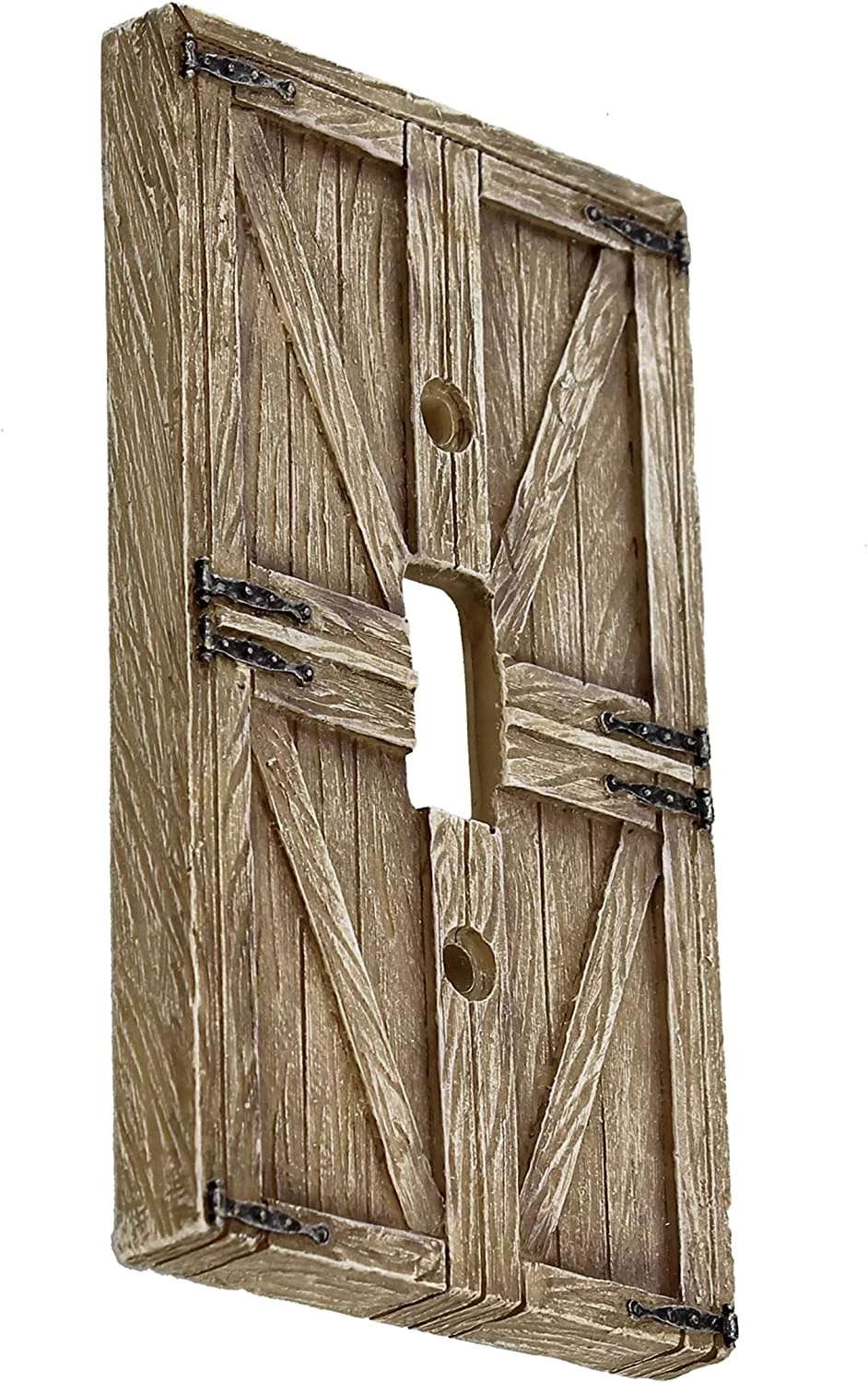 Top Brass Rustic Farmhouse Barndoor Electrical Cover Wall Plate - Single Switch, Double, Rocker, Outlet (Single Switch)