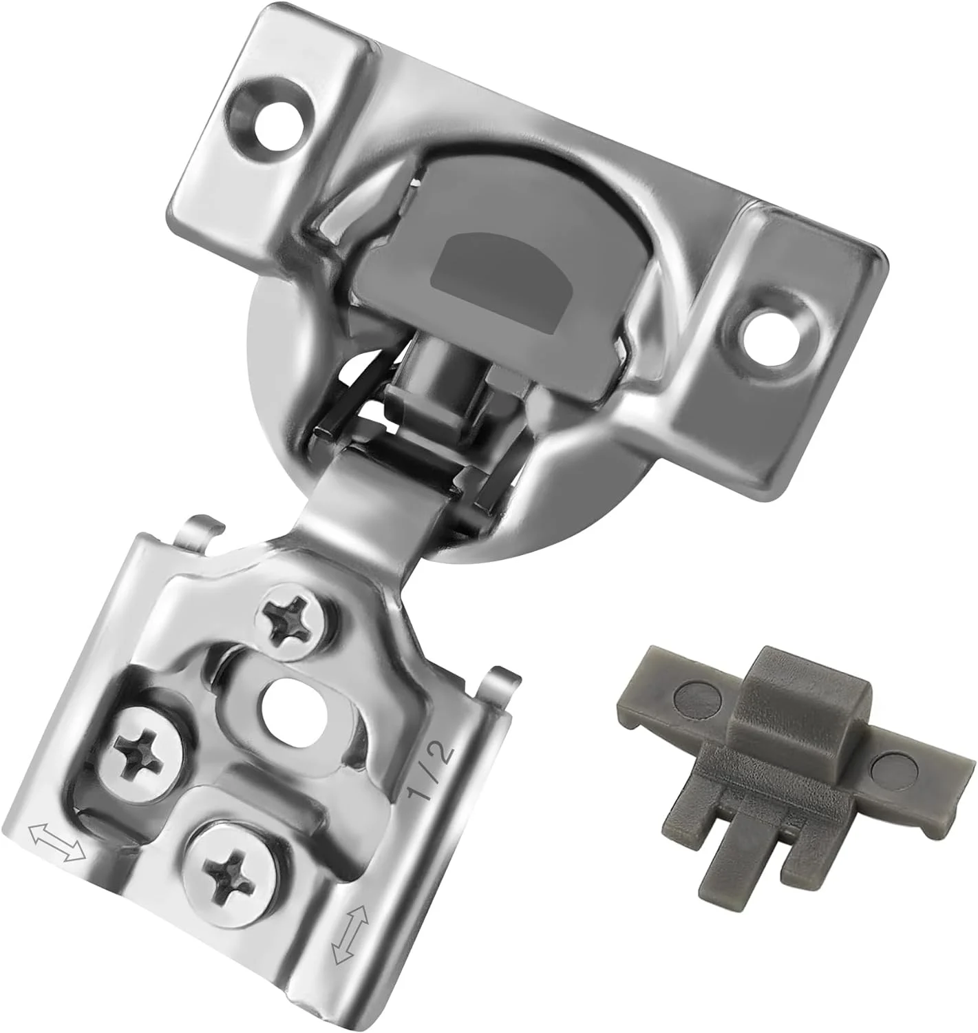 Pieces) 1/2 Inch Overlay, 90 Degree Restricted Opening Angle, Soft Closing, 6-Ways 3-Cam Adjustment, Concealed Face Frame Kitchen Cabinet Door Hinges With Screws (1/2