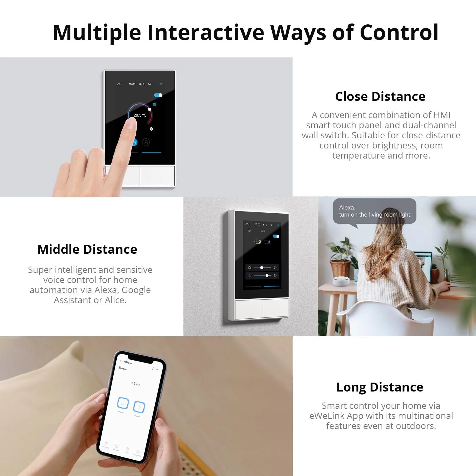 Sonoff WiFi Smart Scene Wall Light Switch Touch Panel Smart Home Center Control