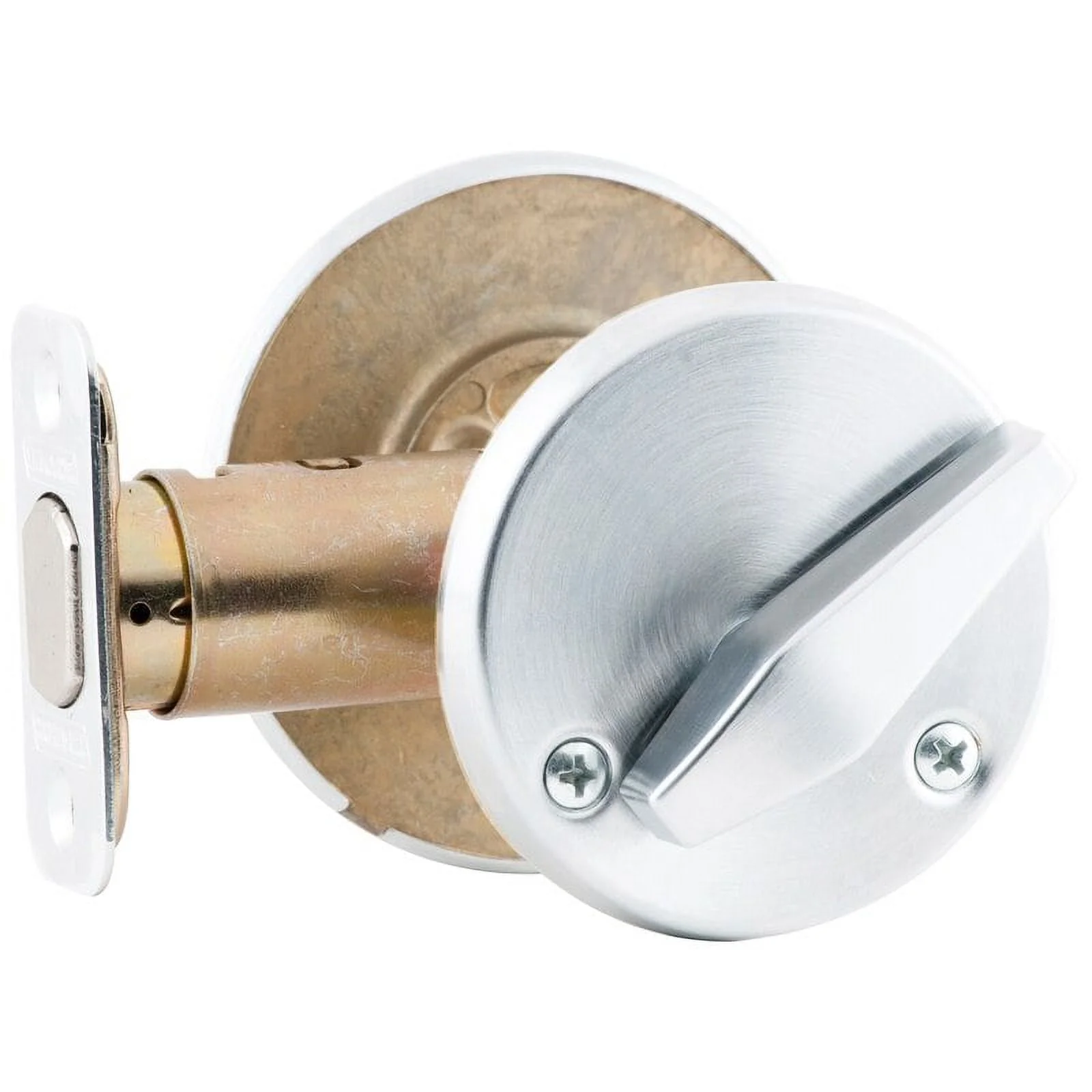 Schlage B581 625 Grade 2 Door Bolt Inside Turn x Blank Plate Adjustable 2-3/8 and 2-3/4 Backset Bright Chrome Finish