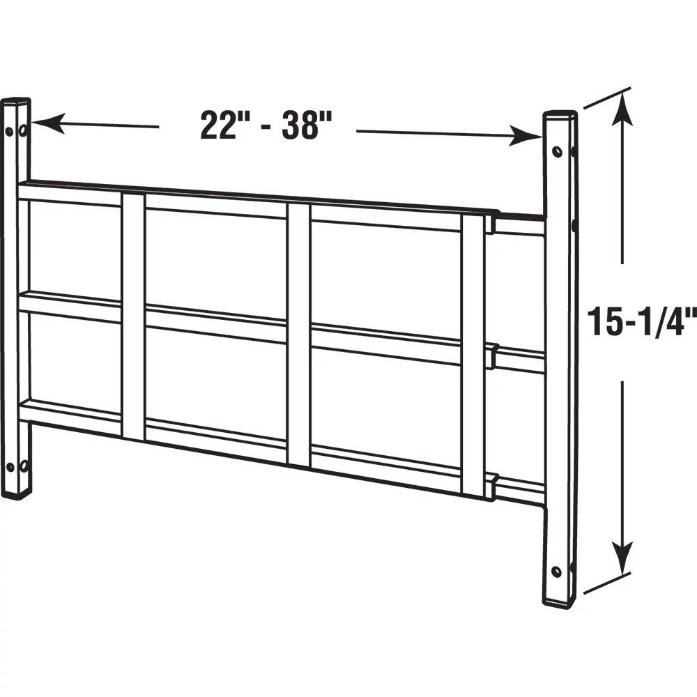 Segal S 4752 Fixed Window Guard, 22-Inch - 38-Inch Wide By 15-Inch High, 3 Bar, White