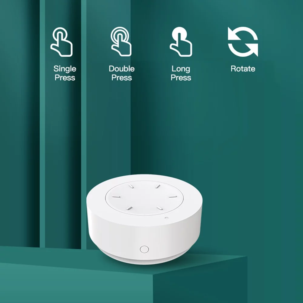 Yabuy Wireless Remote Control Button Smart Knob Button Scenario Switch Smart Home Scenario Dimmer Switch White