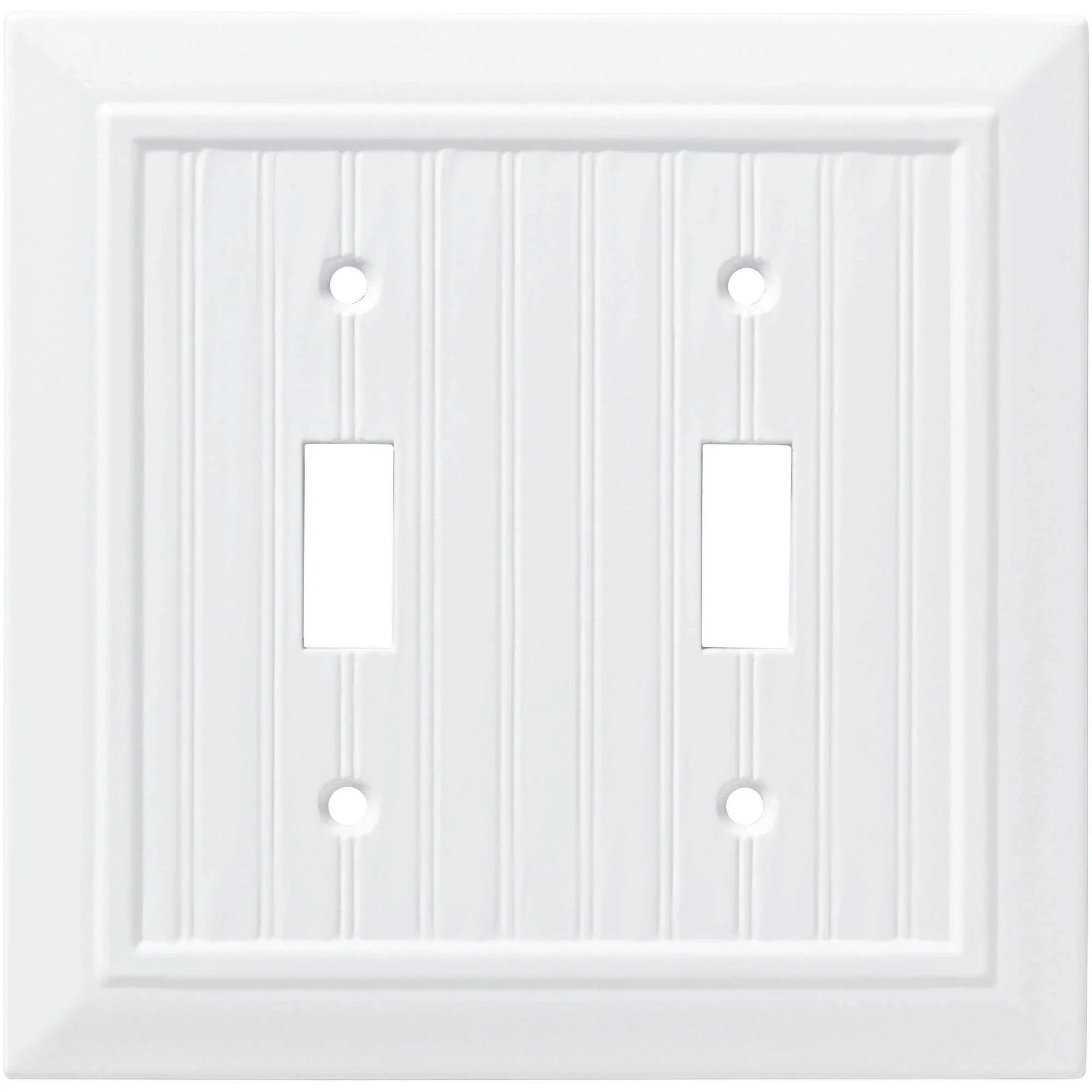 Franklin Brass Classic Beadboard Double Switch Wall Plate in Pure White