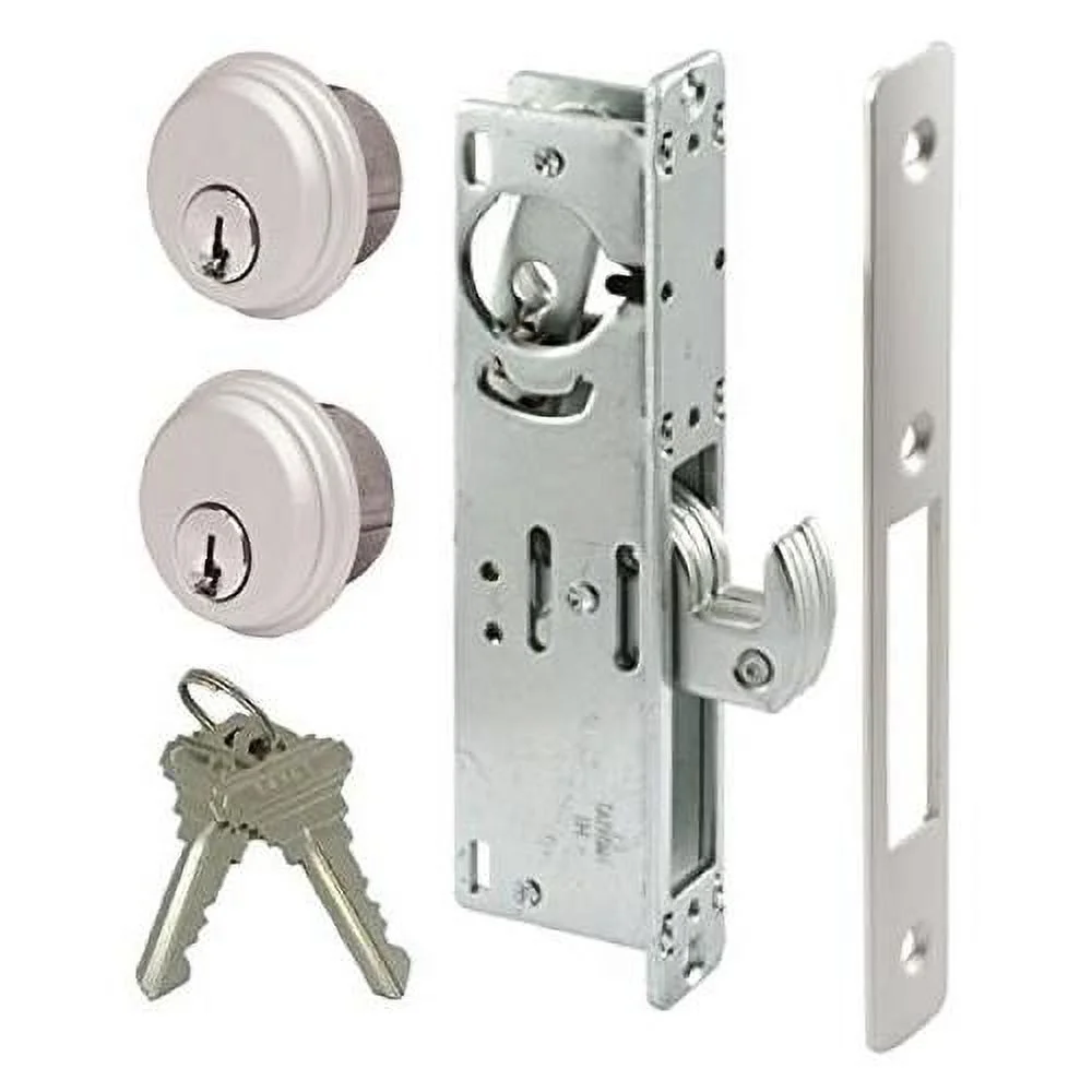Storefront Door Mortise Lock Hook Deadbolt & Double Keyed Cylinder Combo, Adams Rite Cam, In Aluminum (1-1/8