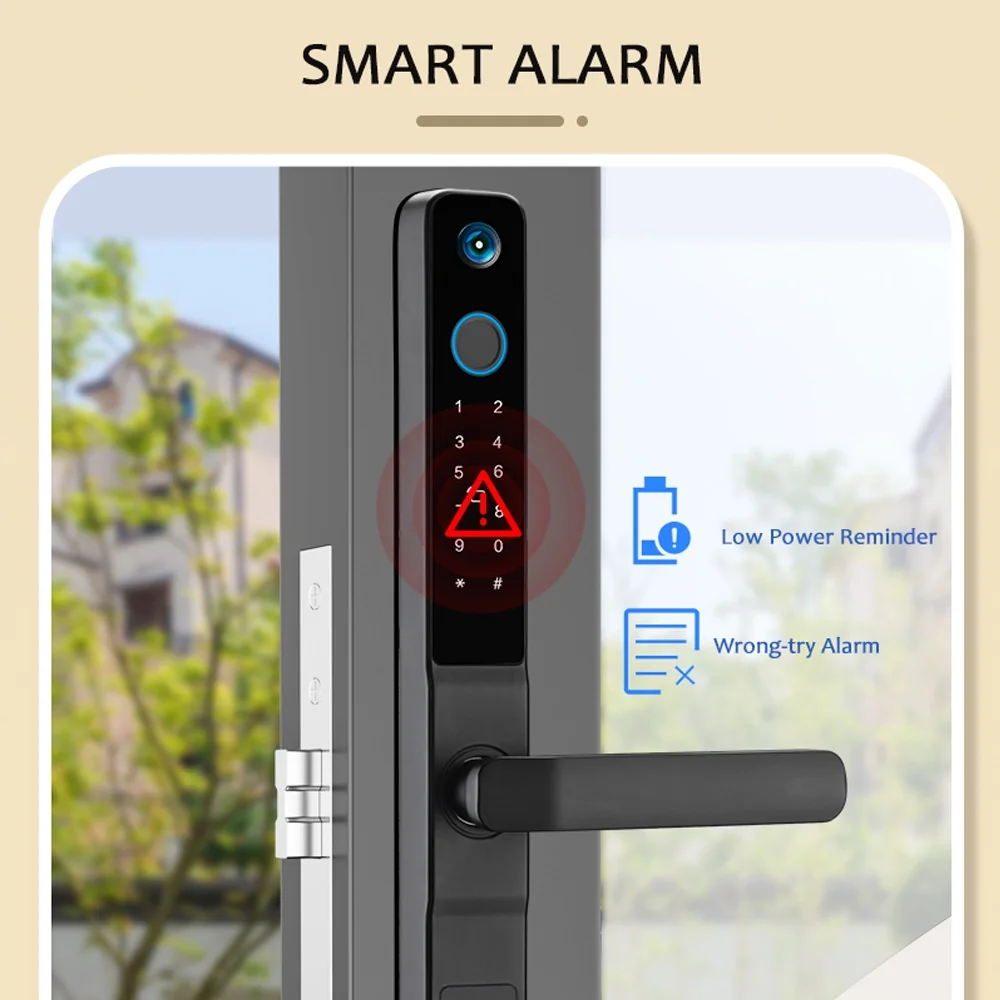Intelligent Door Lock,Lock With Unlock Battery Poweredr Stainless Steel Door With Camera Less 5 Modes Unlock Lock App Remote Office Bedroom Door Modes Unlock Battery Remote Operation Lock Huiop